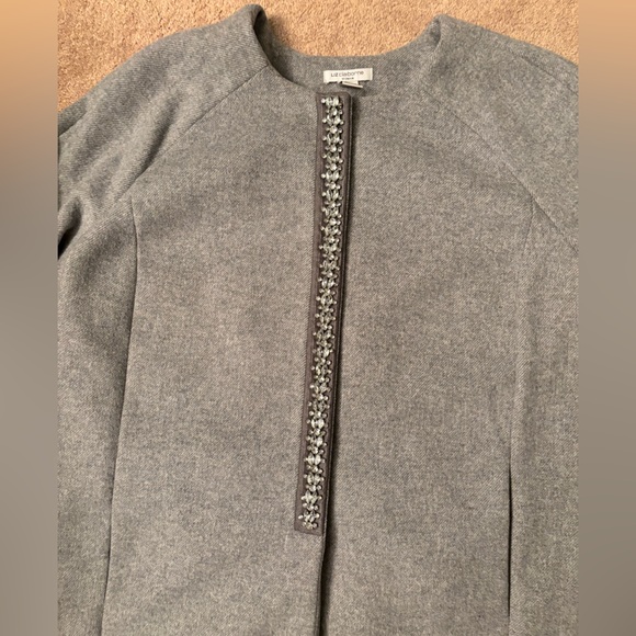 Liz Claiborne stunning grey winter coat with rhinestone detailing. Size 3X - Picture 2 of 6